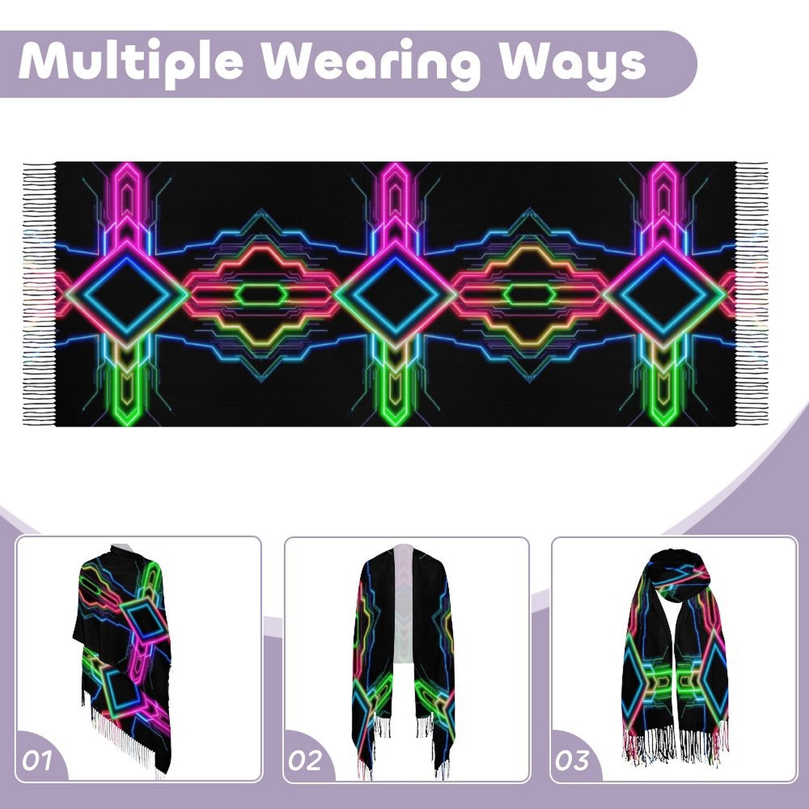 Neon Tech #1 Pashmina by Bazaar Design Style