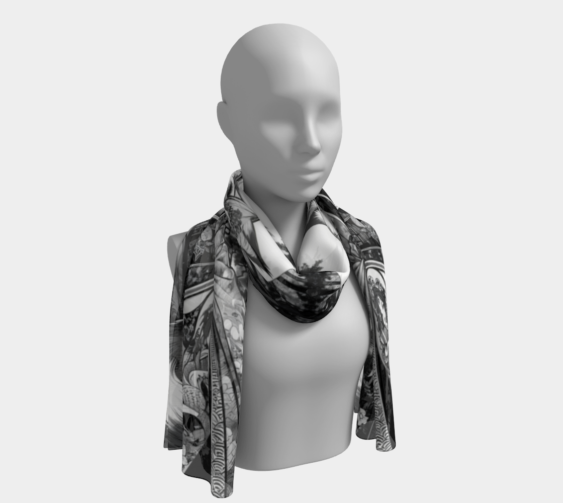 Anime Pin-up Girl Fox Long Shawl by Bazaar Design Style