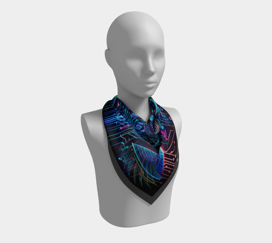 Egyptian Tech Anubis Square Shawl by Bazaar Design Style
