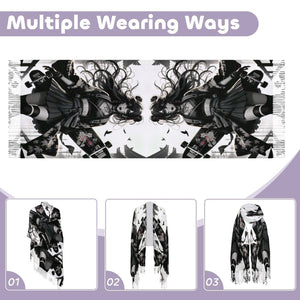 Anime Pin-Up Girl Longboard Pashmina by Bazaar Design Style