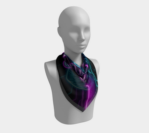 Neon Spirit Animal Elephant Square Shawl by Bazaar Design Style