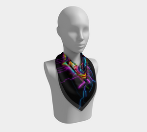 Neon Spirit Animal Tiger Square Shawl by Bazaar Design Style