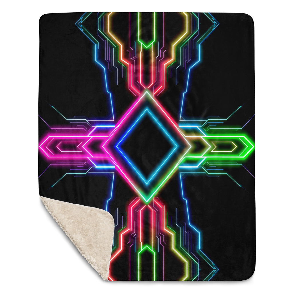 Neon Tech Sherpa Blanket by Bazaar Design Style