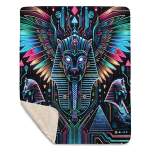 Egyptian Tech Bastet Sherpa Blanket by Bazaar Design Style