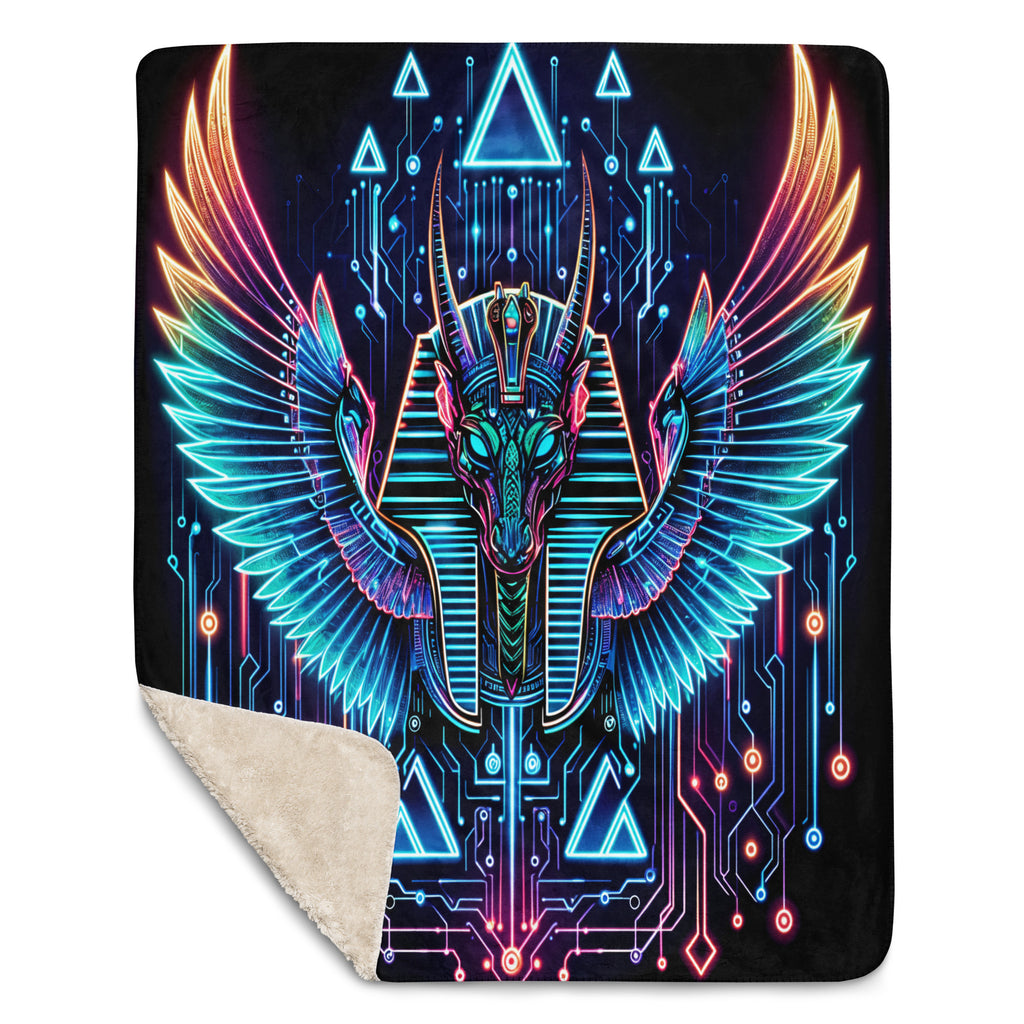 Egyptian Tech Sobek Sherpa Blanket by Bazaar Design Style