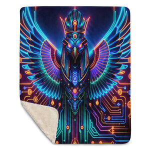Egyptian Tech Horus Sherpa Blanket by Bazaar Design Style