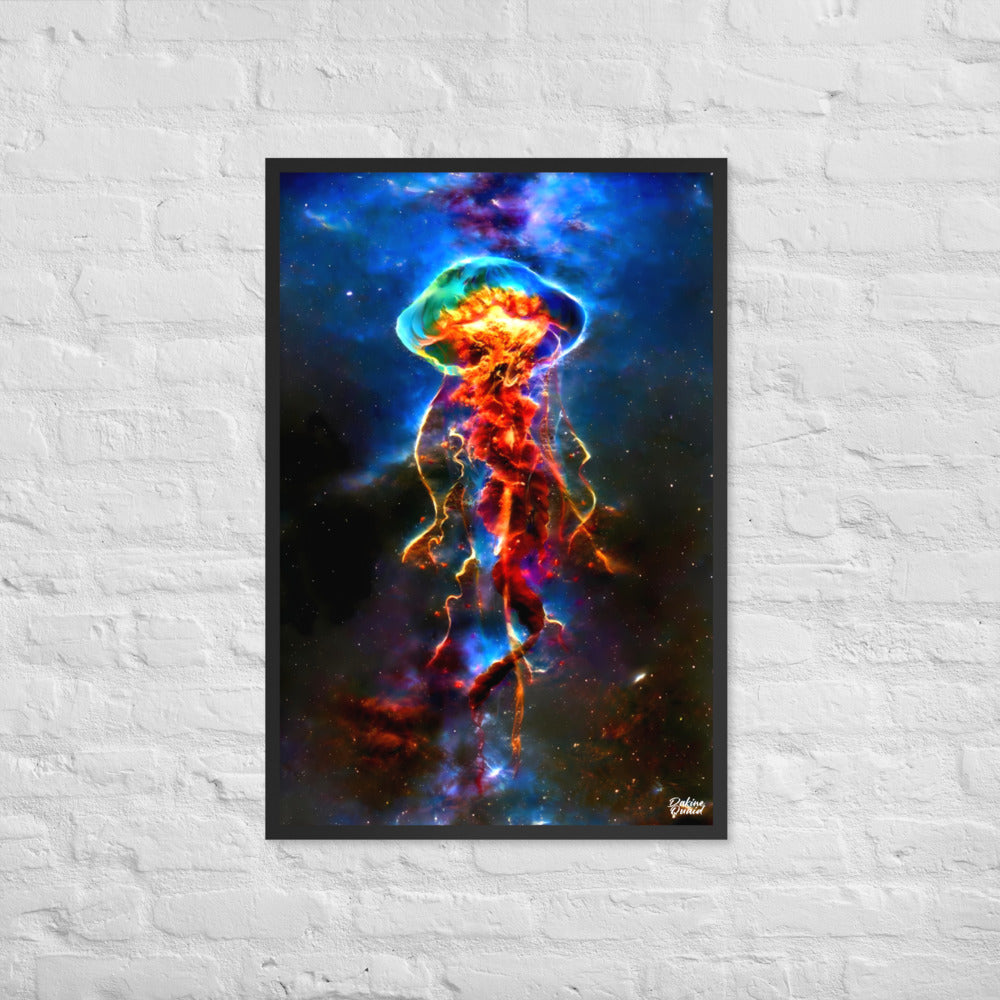 Nebula Jellyfish UV Framed Poster 24x36