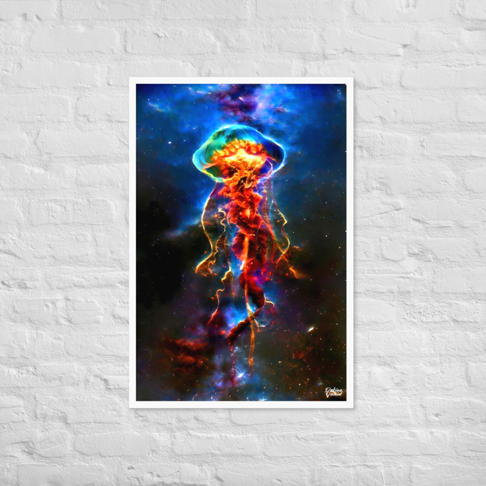 Nebula Jellyfish UV Framed Poster 24x36