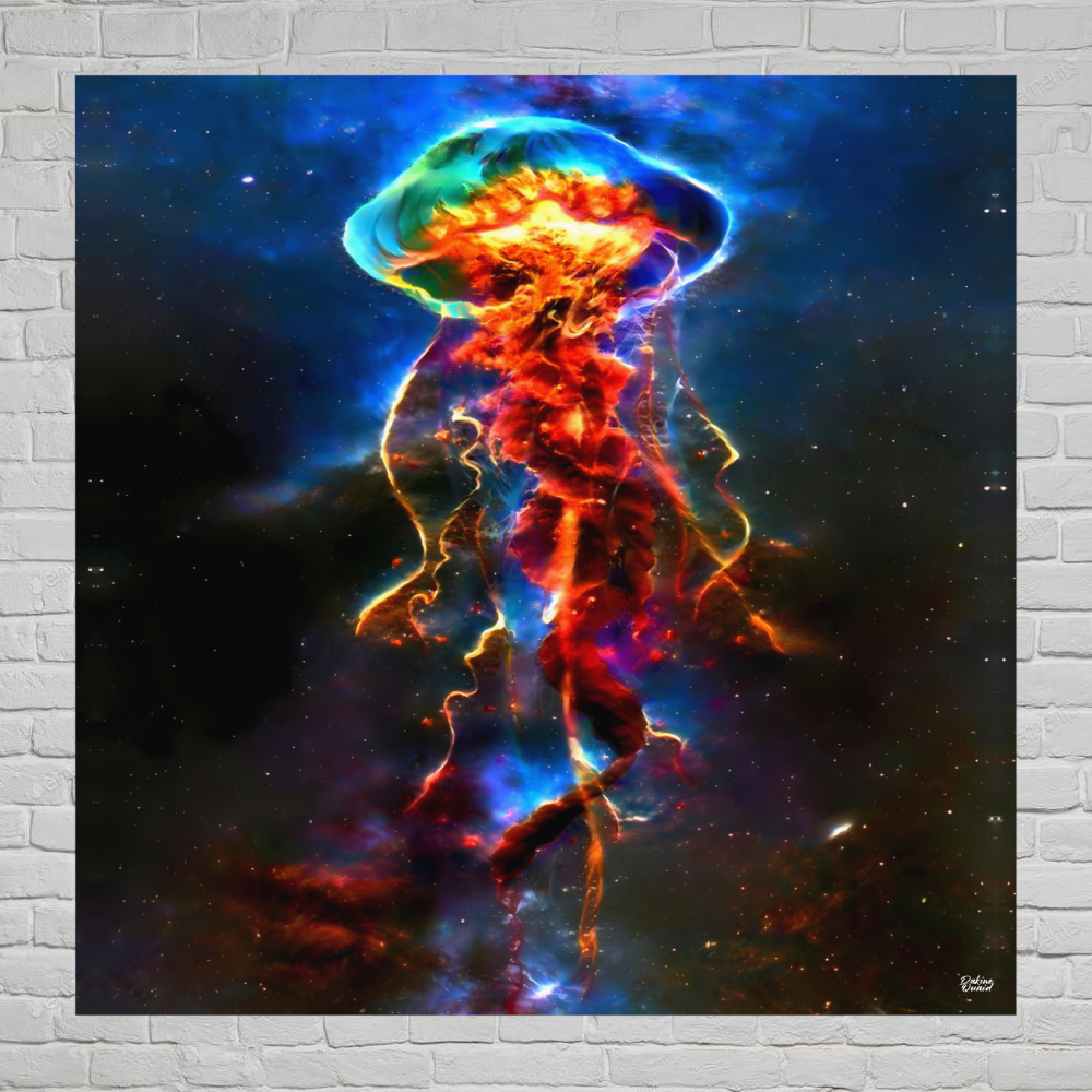 Nebula Jellyfish UV Tapestry 55x54